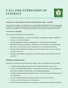 CALL FOR EXPRESSION OF INTEREST